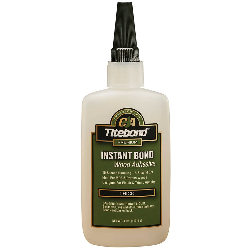 Titebond Instant Bond Thick Adhesive, 8-second Bond, Home Repair, Woodworking, Crafts, Moldings, Picture Frames, 4 oz. 6222 - Image 1